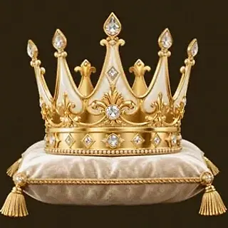 Gold crown on cushion — Stay