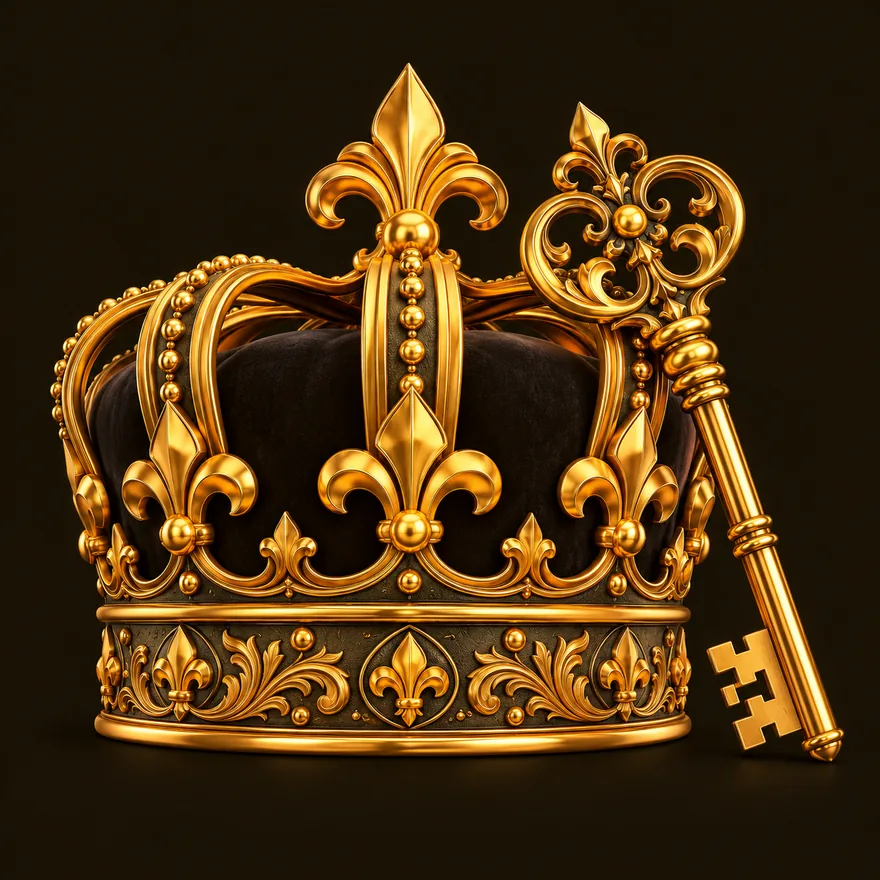 Royal crown and key — Stay