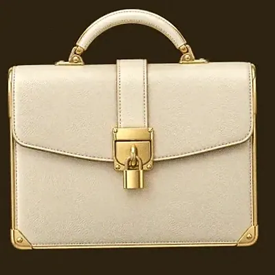 Locked leather briefcase — Stay
